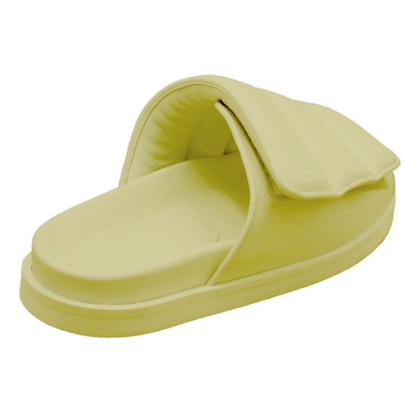 NIB $440 GIA BORGHINI Quilted Leather Slide Sandal in Butter Yellow -9.5 US! - Picture 2 of 7